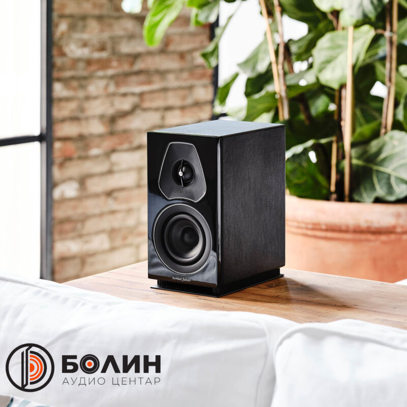 logo sonus faber lumina I BLACK close up